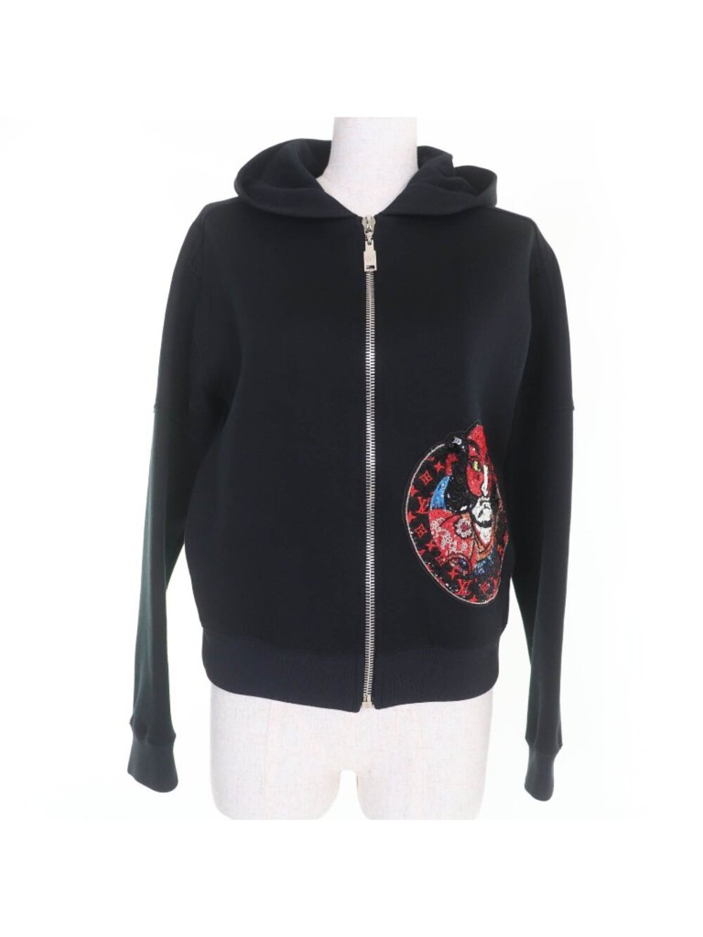 Louis Vuitton Kansai Yamamoto Kabuki Hoodie Front Zip Long Sleeve Black XS